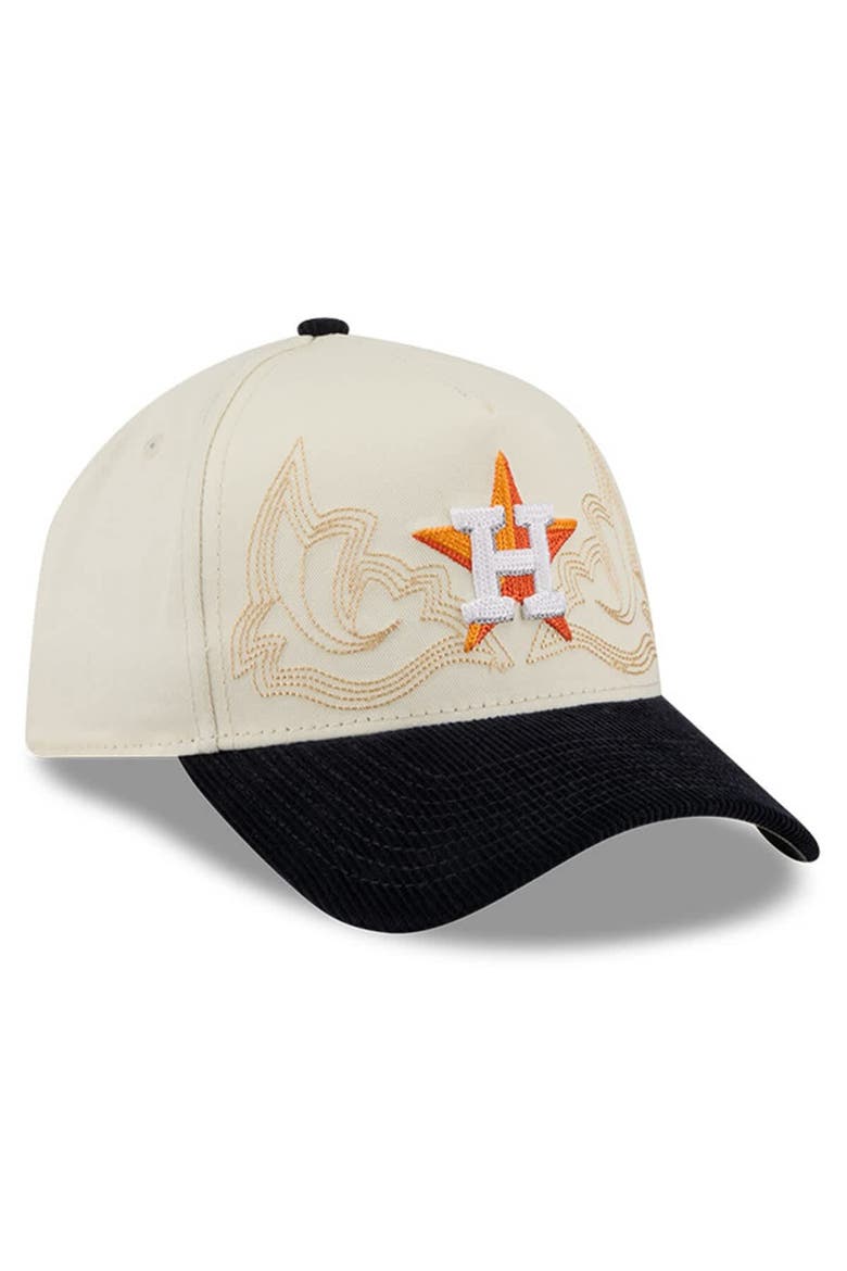 Men's New Era Stone Houston Astros Western Stitch 9FORTY A-Frame Adjustable Hat, Alternate, color, Stone
