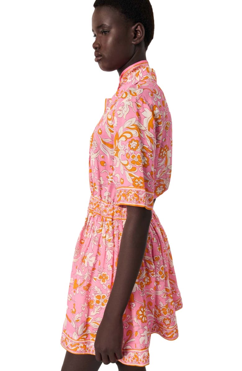 maje Mini flowing patterned dress, Alternate, color, 