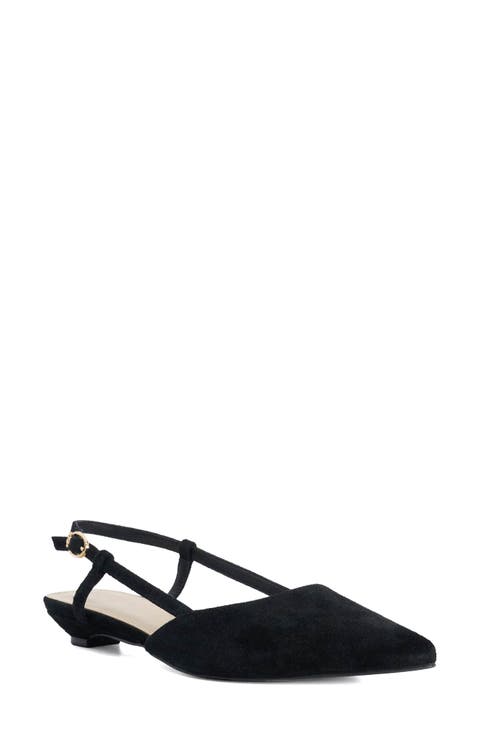 <p>Homie Pointed Toe Leather Slingback Pump (Women)</p>