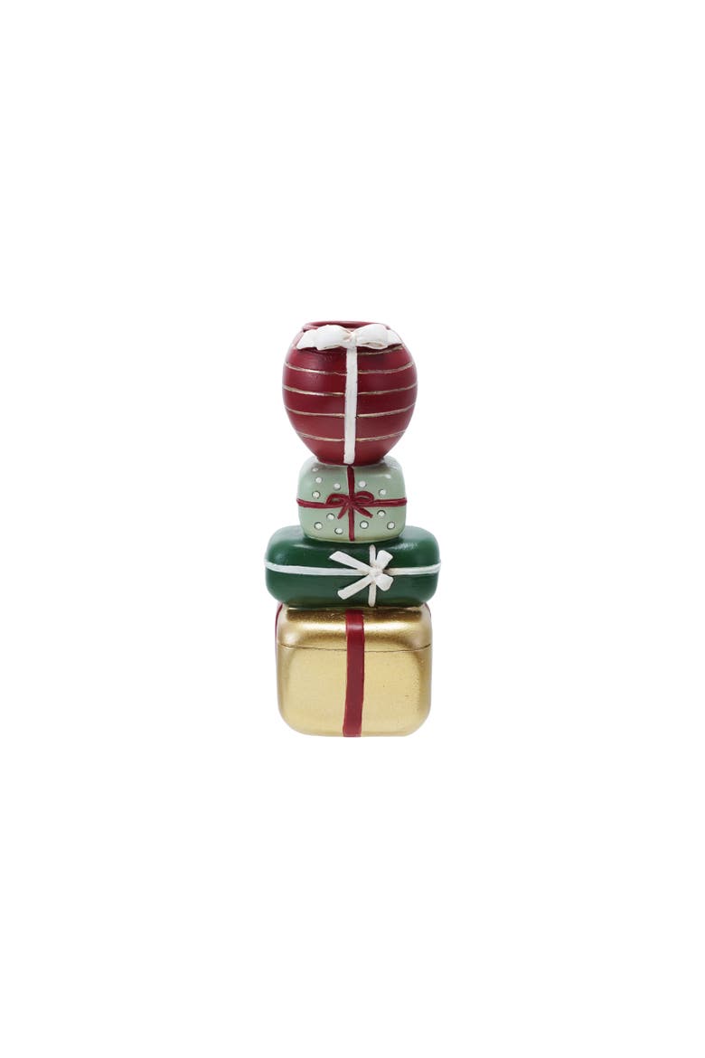 Resin Stacked Gifts Taper Holder, Multicolor, Main, color, Multicolor