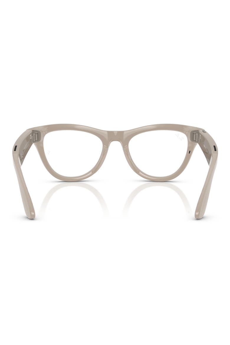 Meta Skyler 52mm Cat Eye Polarized Transitions® AI Glasses, Alternate, color, SHINY CHALKY GRAY SAPPHIRE