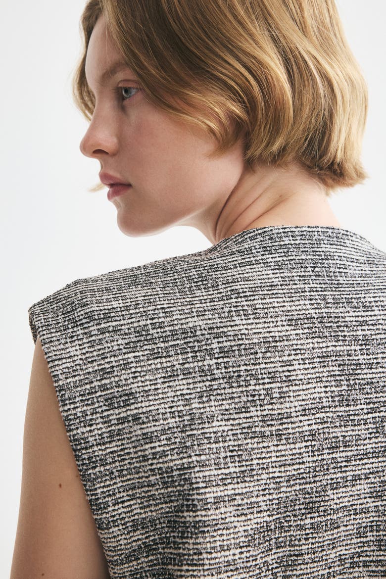 Oversized Bouclé-knit Vest, Alternate, color, Dusty gray melange/cream