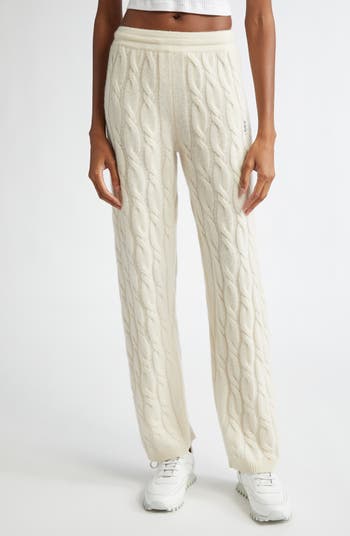 Sporty & Rich SRC Cable Knit Cashmere & Wool Pants | Nordstrom