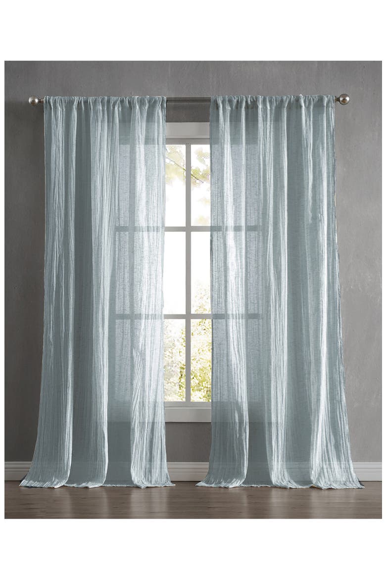 Charter Crushed Set of 2 Curtain Panels, Alternate, color, AQUA