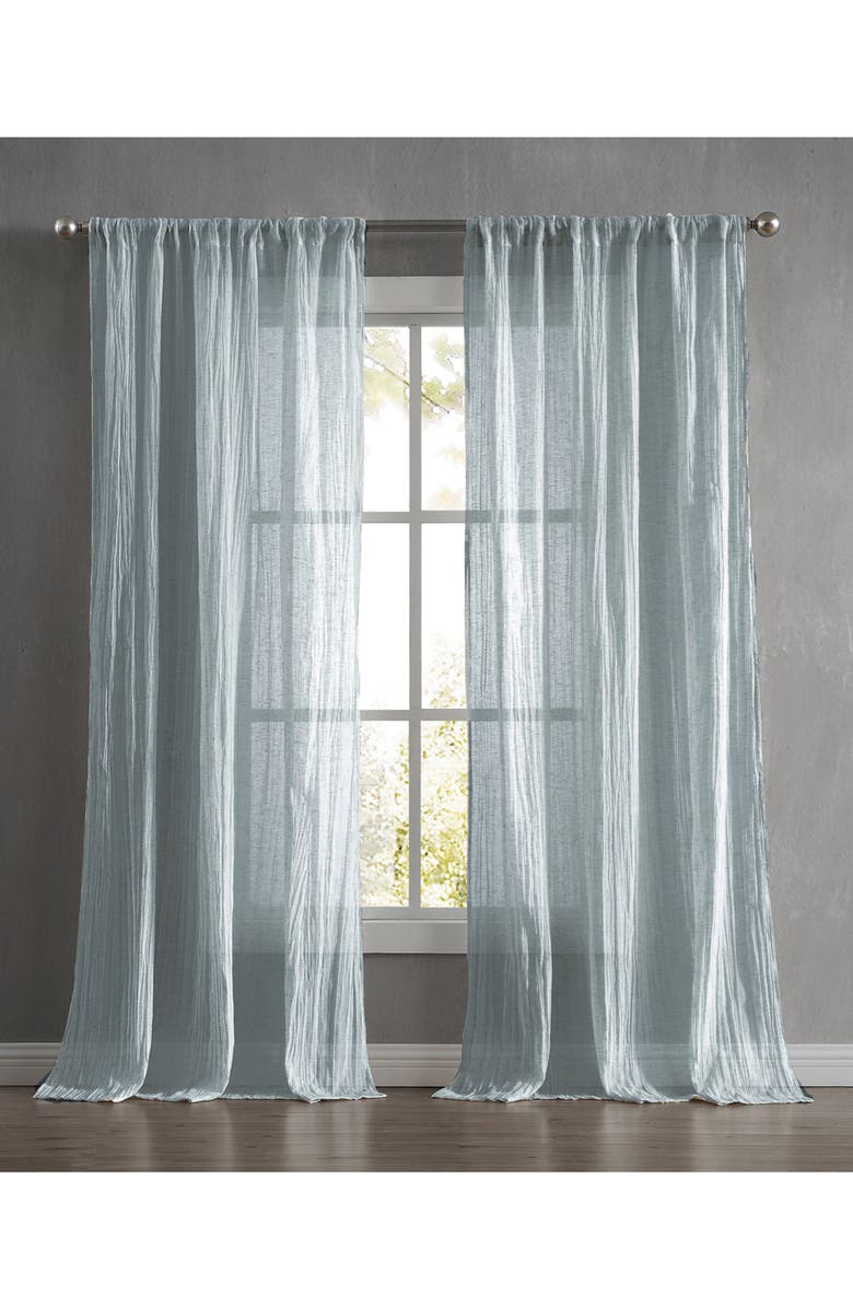 French Connection Charter Crushed Set of 2 Curtain Panels, Alternate, color, Aqua