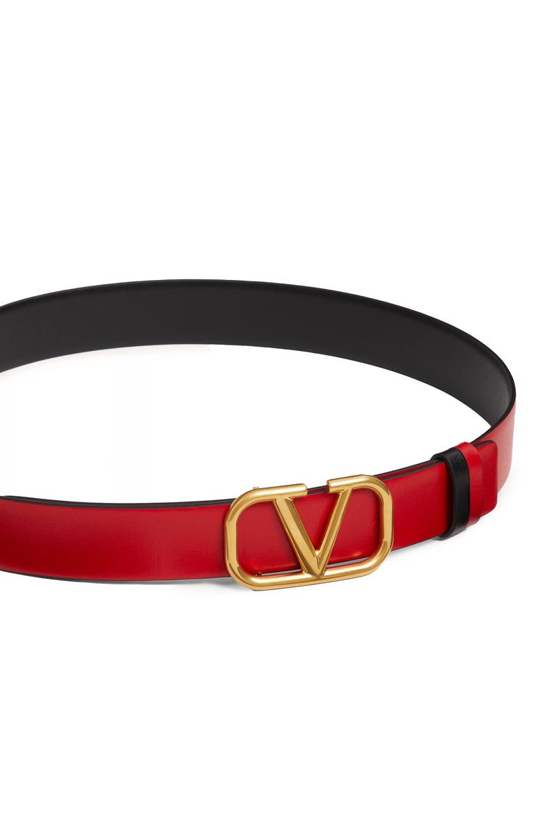 Valentino VLOGO Buckle Reversible Leather Belt, Alternate, color,