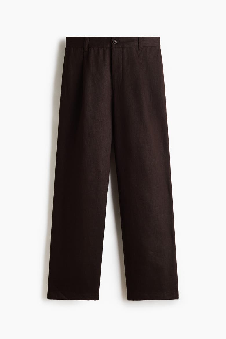 Relaxed-fit Linen-blend Pants, Alternate, color, Dark brown
