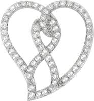 Haus of Brilliance 14K White Gold 1.0 Cttw Diamond Awareness Ribbon & Open Heart Pendant Necklace