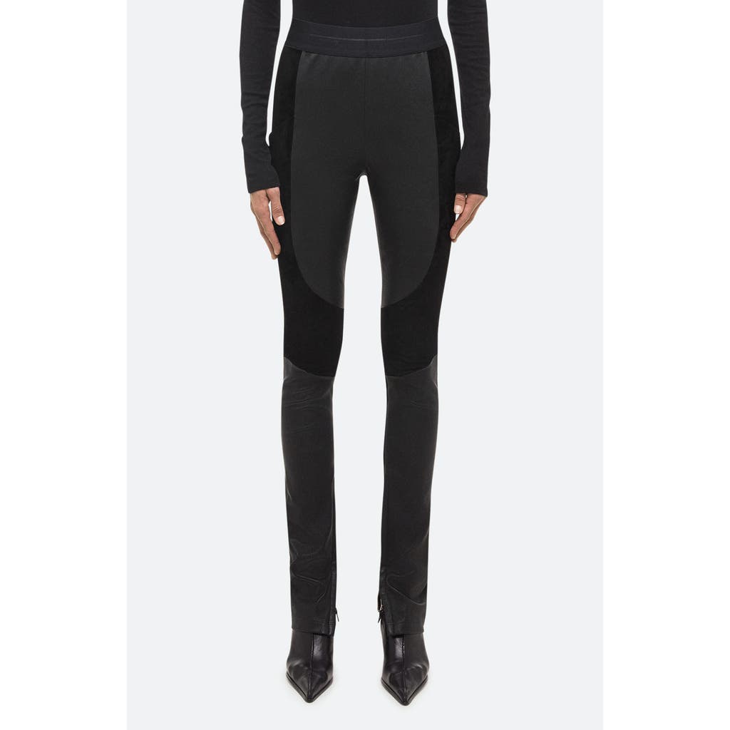 Helmut Lang Black Racer Leather Leggings In Black