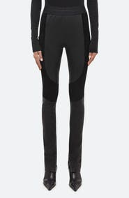 Helmut Lang Racer Leather & Suede Leggings
