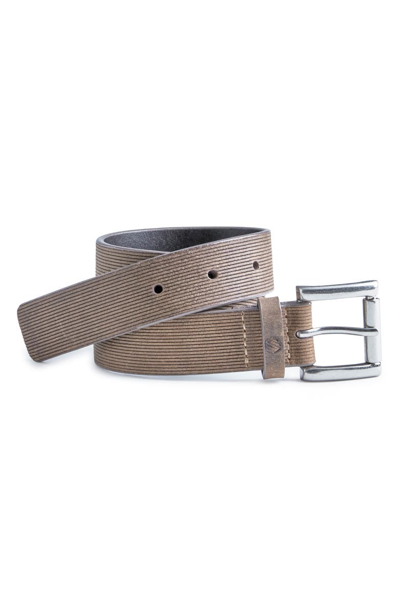 Johnston & Murphy Kids' Scored Leather Belt, Main, color, Oil Brown