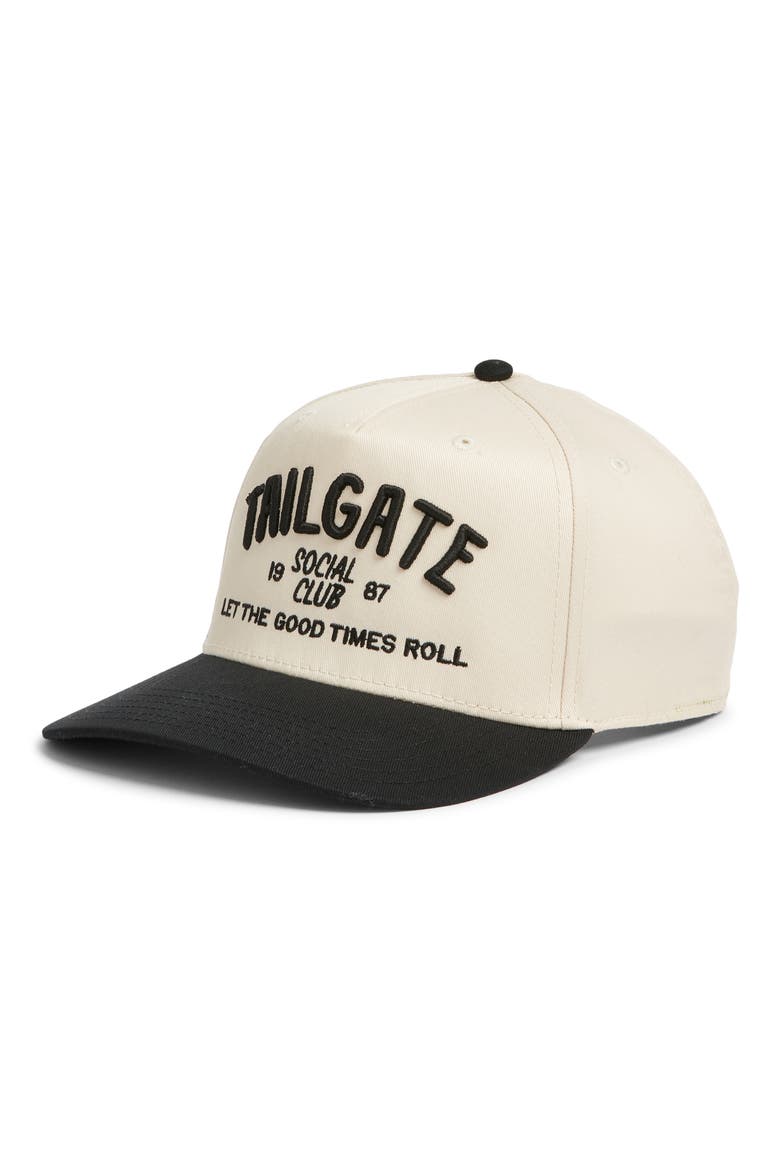 Tailgate Social Club Baseball Cap, Main, color, BLACK