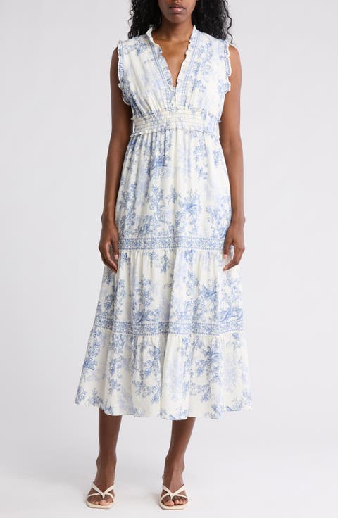 Floral Sleeveless Tiered Maxi Dress