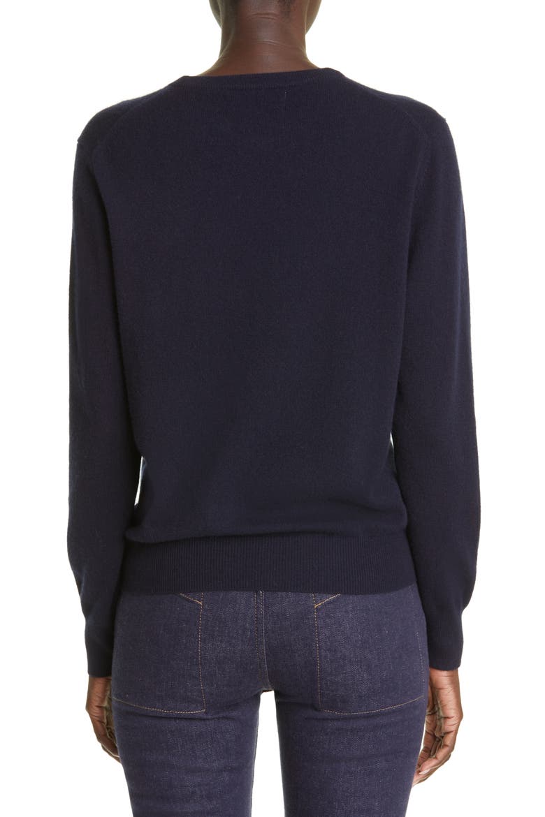 Gender Inclusive Classic Crewneck Cashmere Sweater, Alternate, color, NAVY