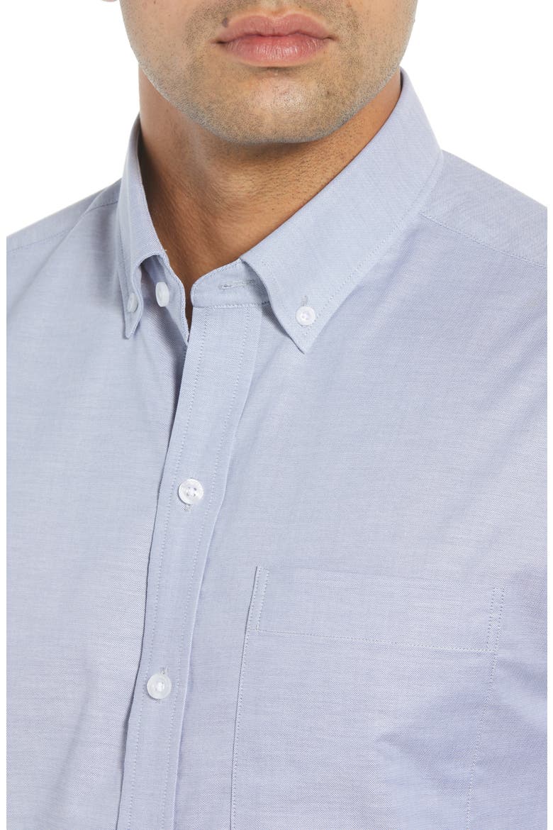 Cotton Blend Oxford Shirt, Alternate, color, LIGHT BLUE