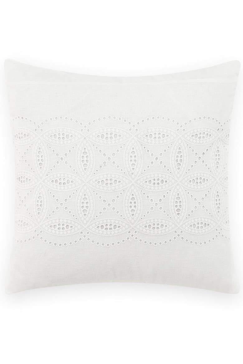 Annabella White 16" X 16" Decorative Pillow, Main, color, WHITE