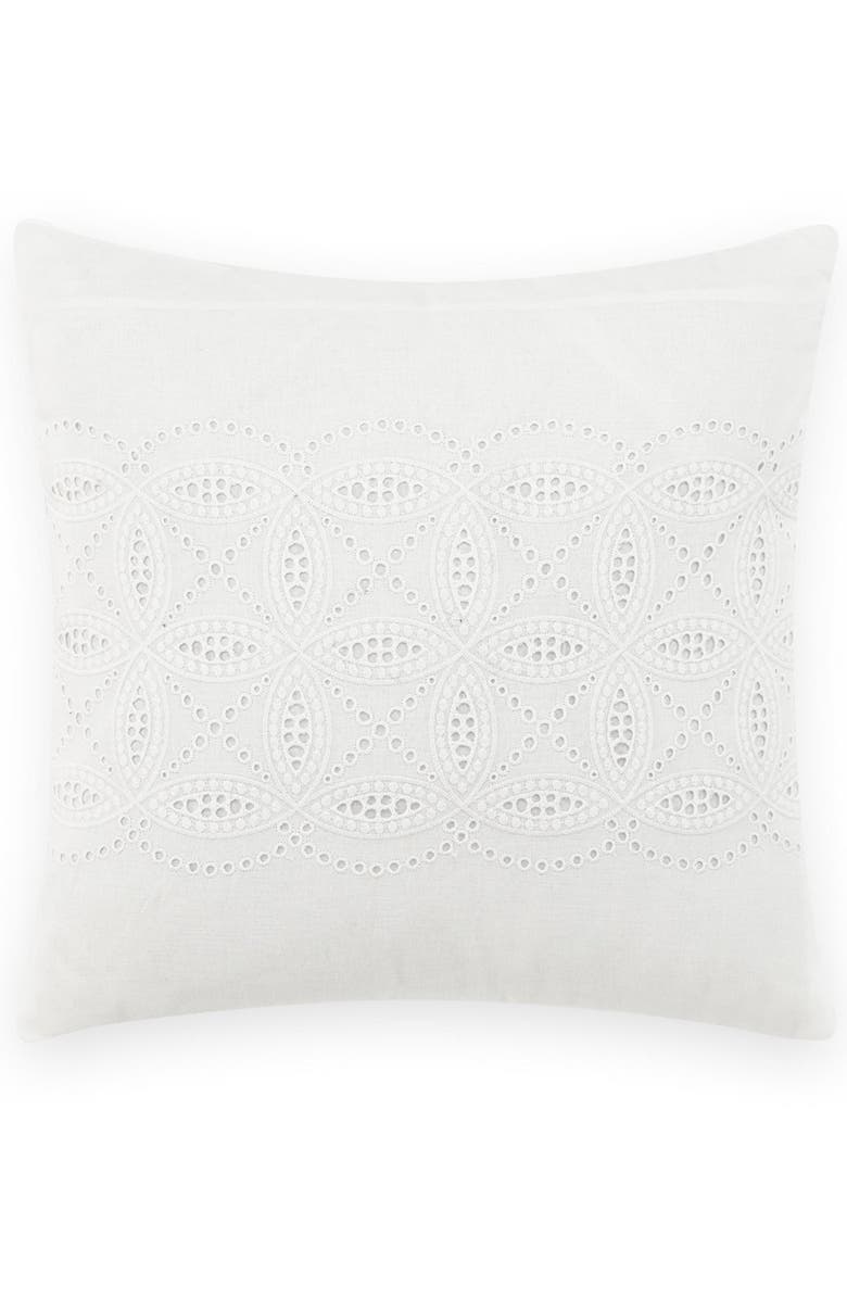 Laura Ashley Annabella White 16" X 16" Decorative Pillow, Main, color, White