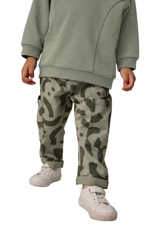 Next Kids' Crewneck Sweatshirt & Printed Cargo Pants Set In Green
