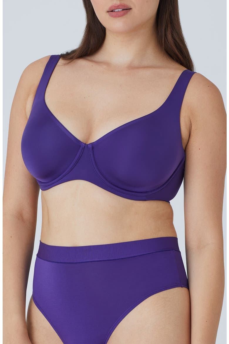 The Scoop Underwire Microfiber Bra, Alternate, color, VIOLET PURPLE