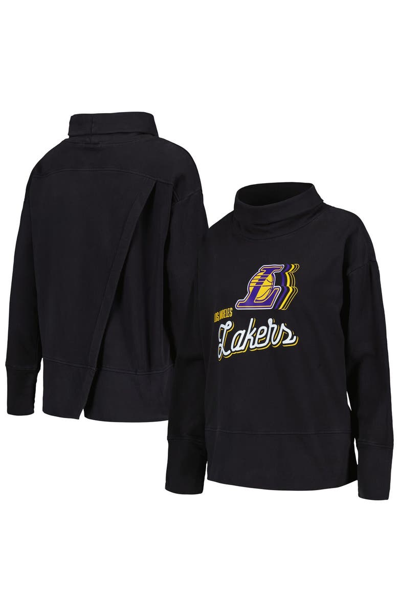 LEVELWEAR Women's Levelwear Black Los Angeles Lakers Sunset Pullover Sweatshirt, Main, color, Black