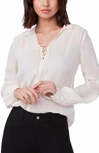 Madlee Lace-Up Silk Blouse