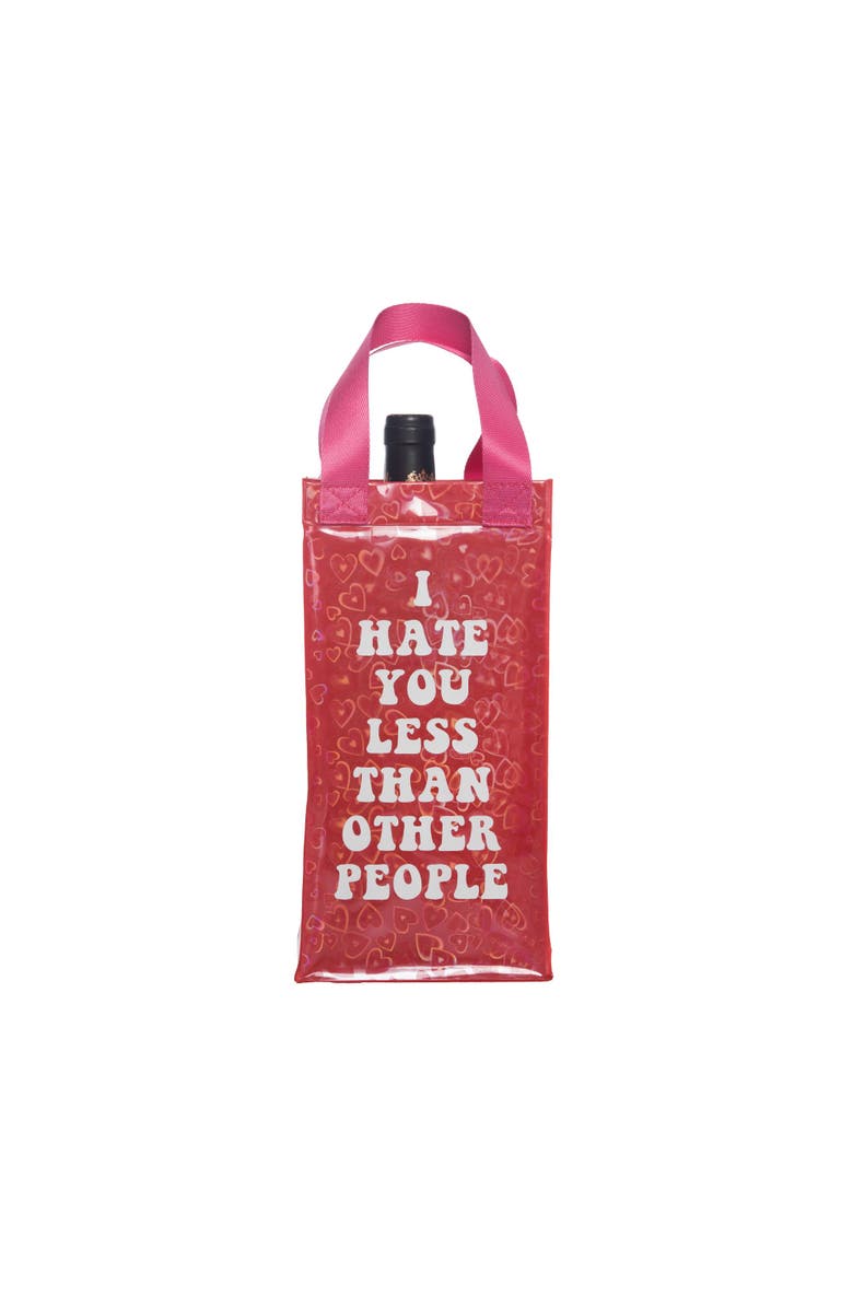 Totalee Gift I Hate You Less Wine Bag Plastic Red, Main, color,