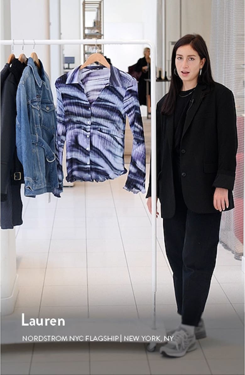 Tie Dye Pleated Button-Up Shirt, sales video thumbnail