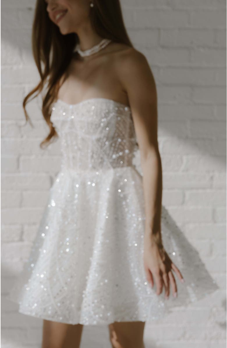 Untamed Petals Siena Mini Dress, Alternate, color, Ivory