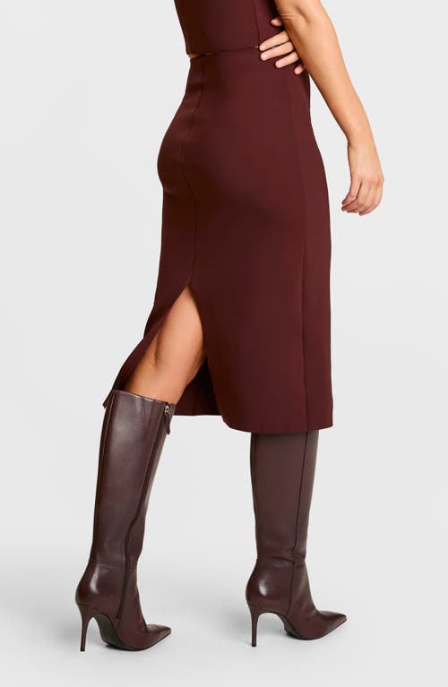 Commando Neoprene Ceo Midi Skirt In Burgundy