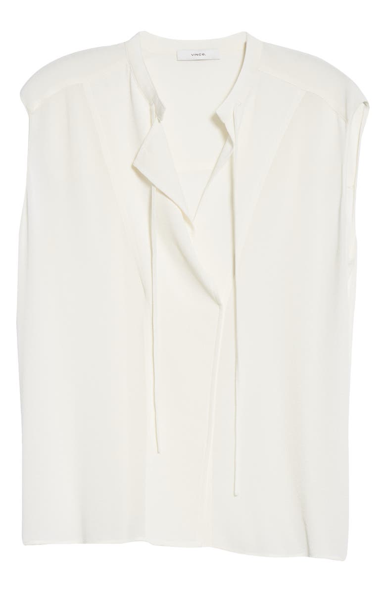 Vince Tie Neck Sleeveless Silk Blouse, Alternate, color, 