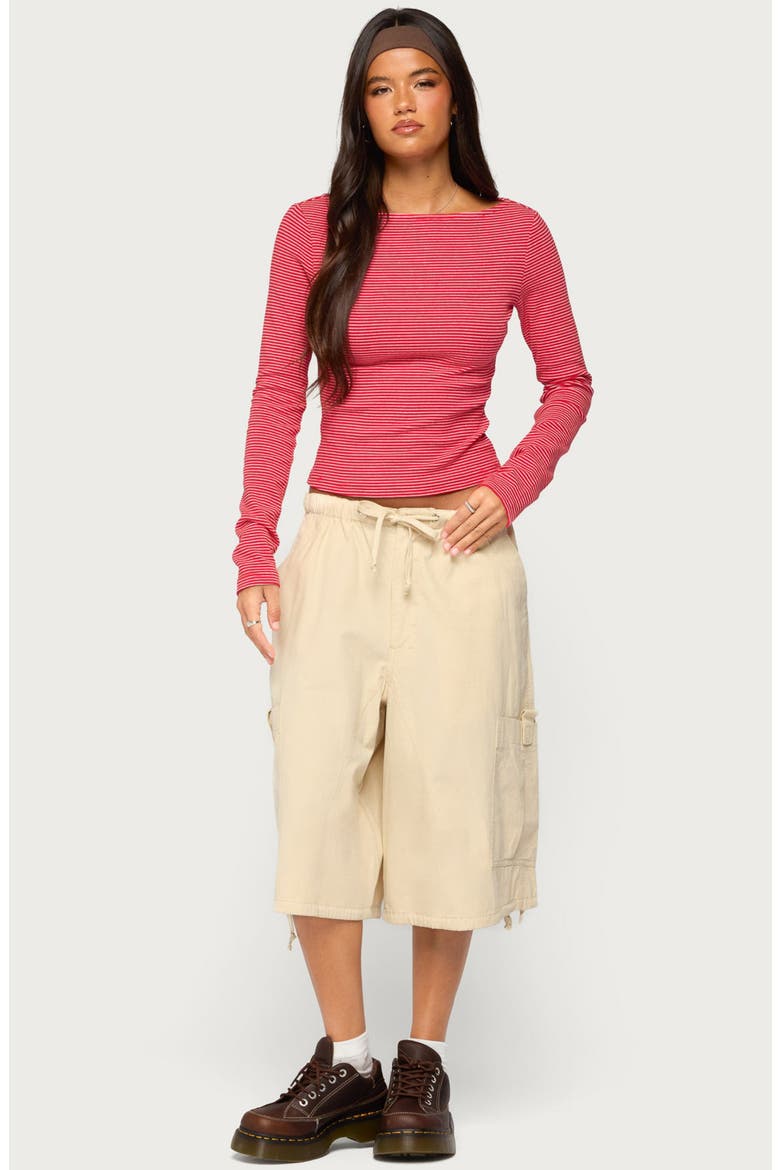 Loria Striped Boat Neck Top, Alternate, color, RED-AND-WHITE