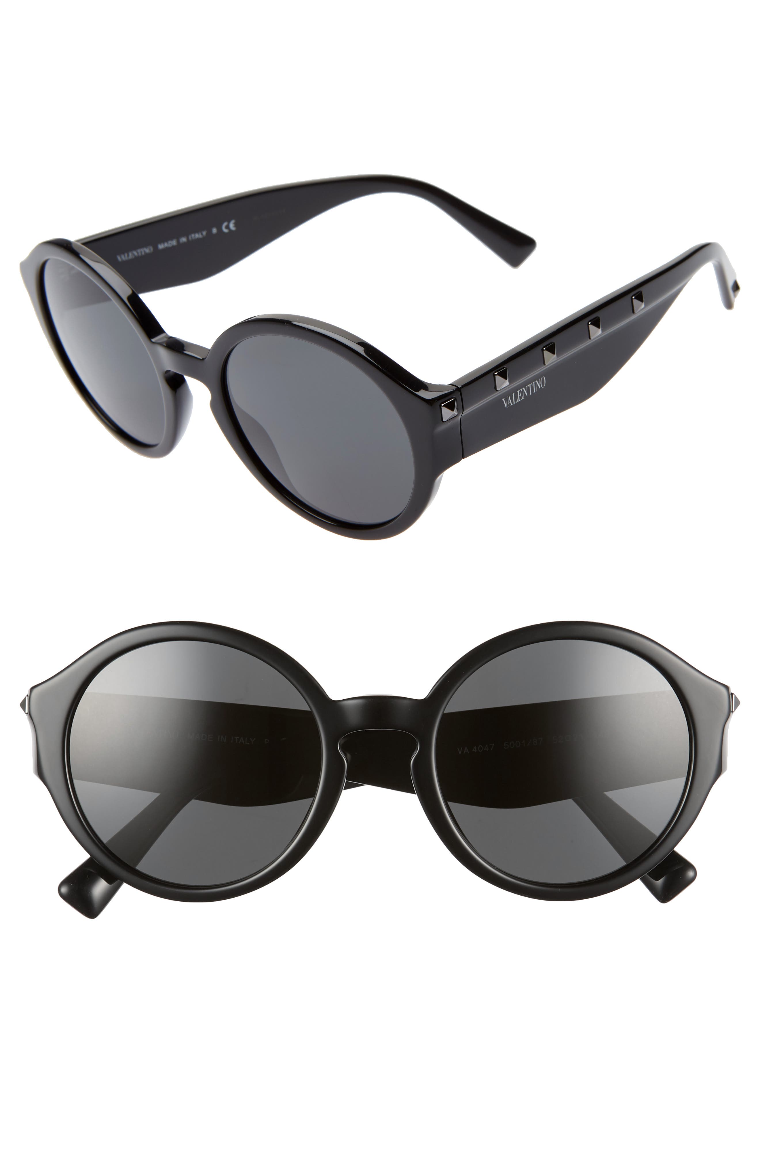 Valentino Garavani Valentino Rockstud 52mm Round Sunglasses (Women ...