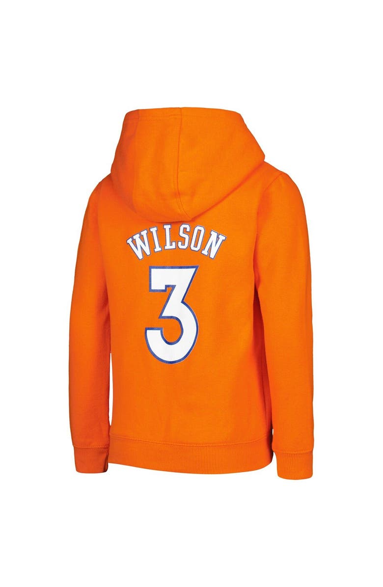 Outerstuff Youth Russell Wilson Orange Denver Broncos Mainliner Player Name & Number Pullover Hoodie, Alternate, color, 