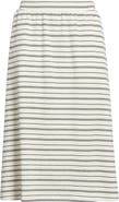 Caslon® Stripe Cotton Blend Knit A-Line Midi Skirt