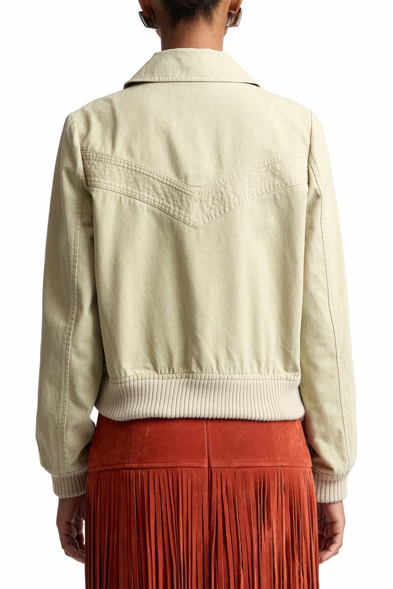 Cotton Zip Bomber Jacket, Alternate, color, CAMPSITE KHAKI