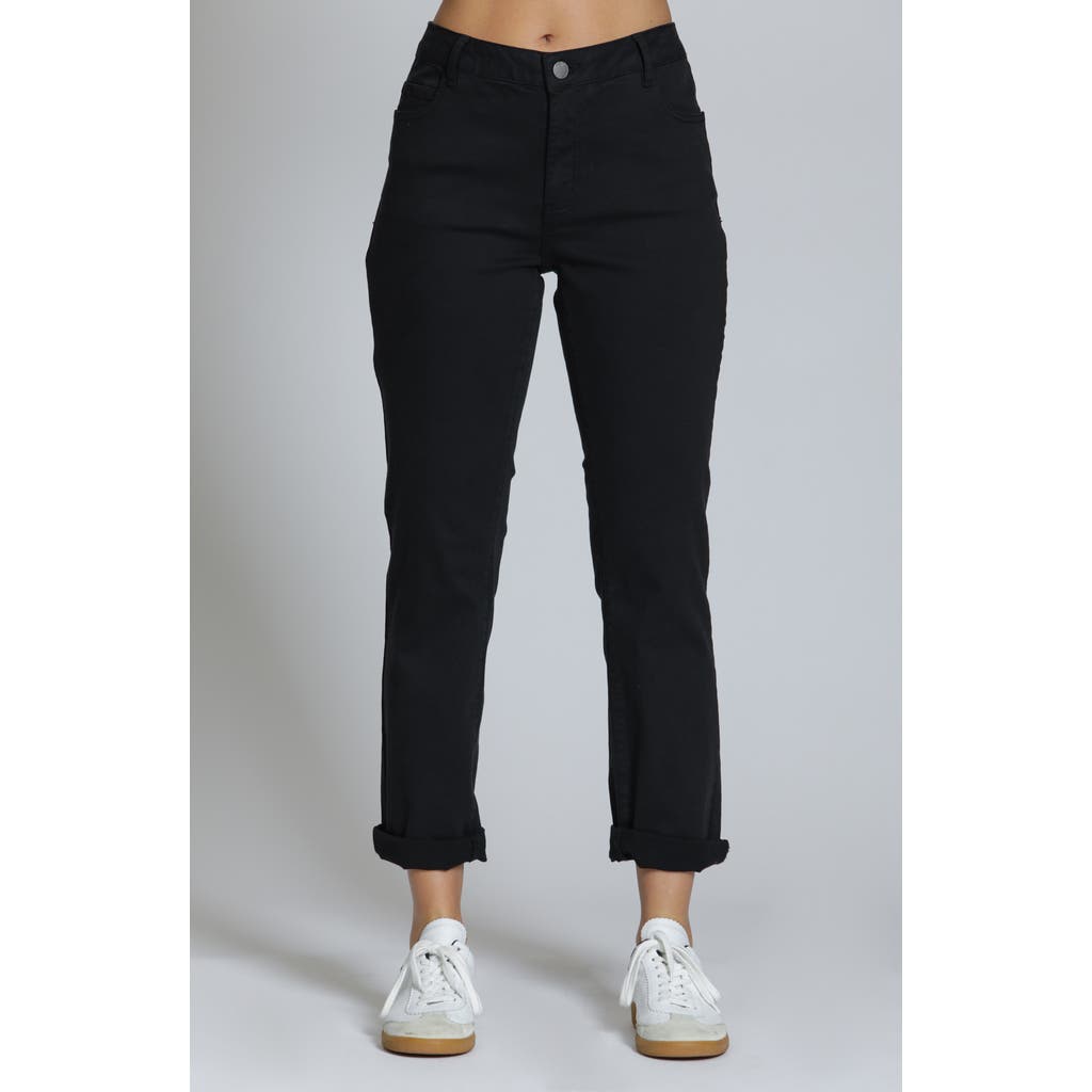 Apny Mid Rise Girlfriend Jeans In Black