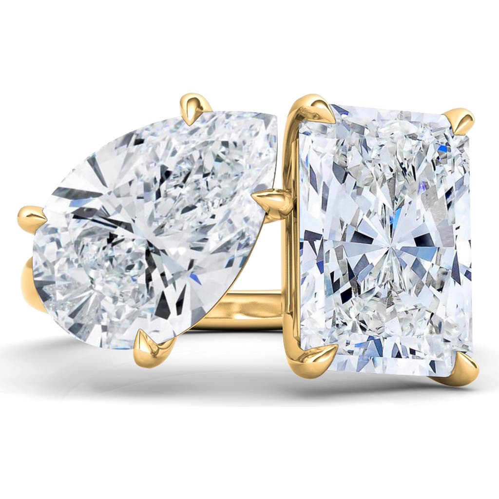 Hautecarat Lab Created Diamond Ring In 18k Yellow Gold
