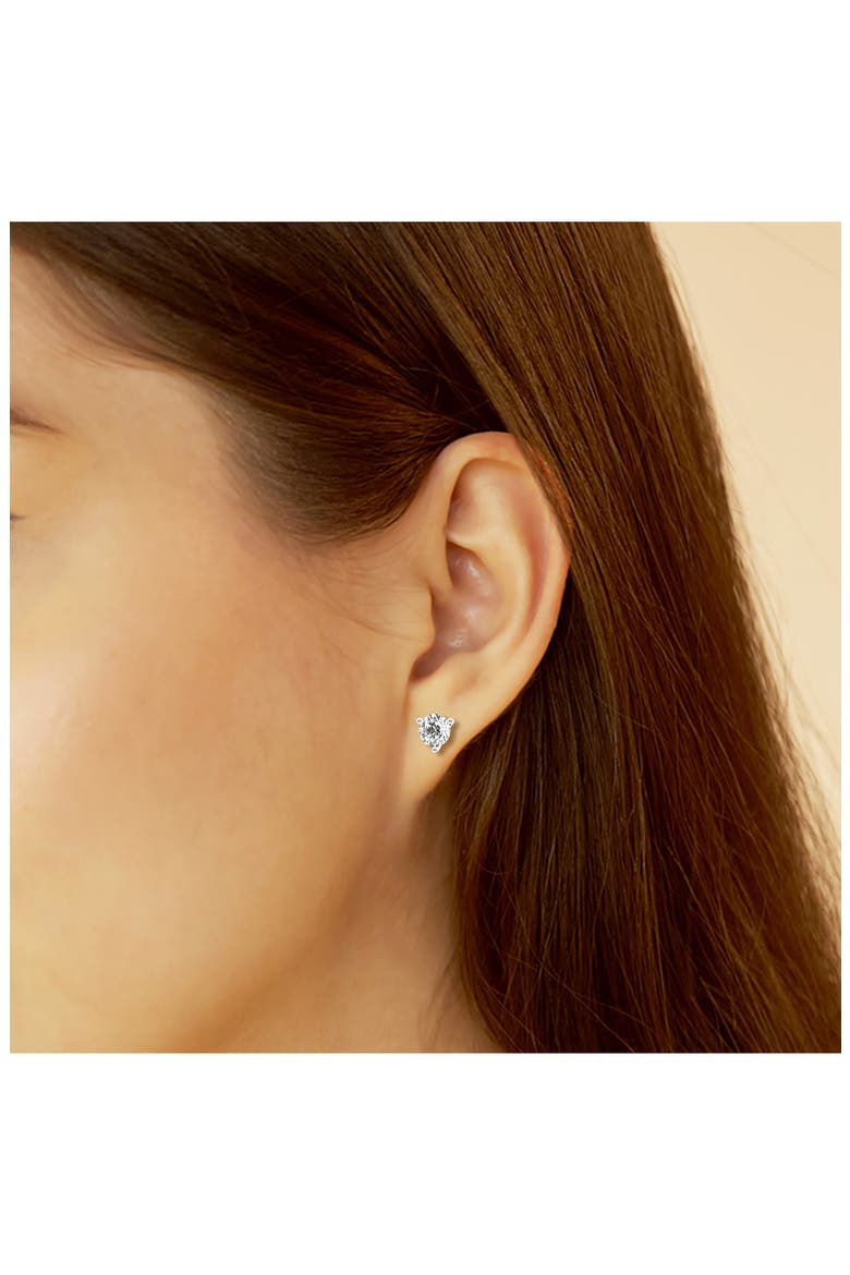 14K Gold Round Cut Near Colorless Lab-Created Diamond Stud Earrings - 1.5ct, Alternate, color, 1.5 CTW WHITE GOLD