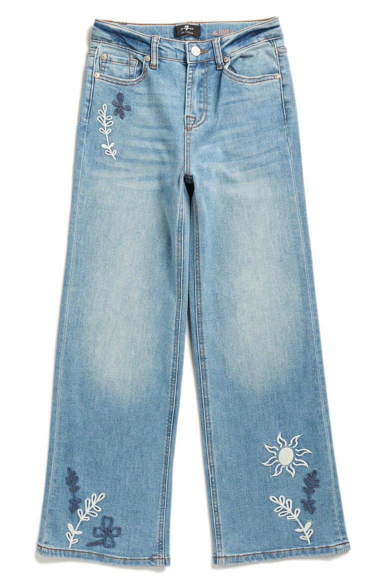 Kids' Lotta Embroidered Wide Leg Jeans, Main, color, PROPHECY