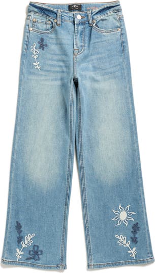 Kids' Lotta Embroidered Wide Leg Jeans