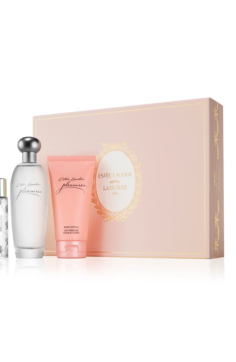 Estée Lauder x Ladurée Pleasures Fragrance Set (Limited Edition) $115 Value, Main, color, 
