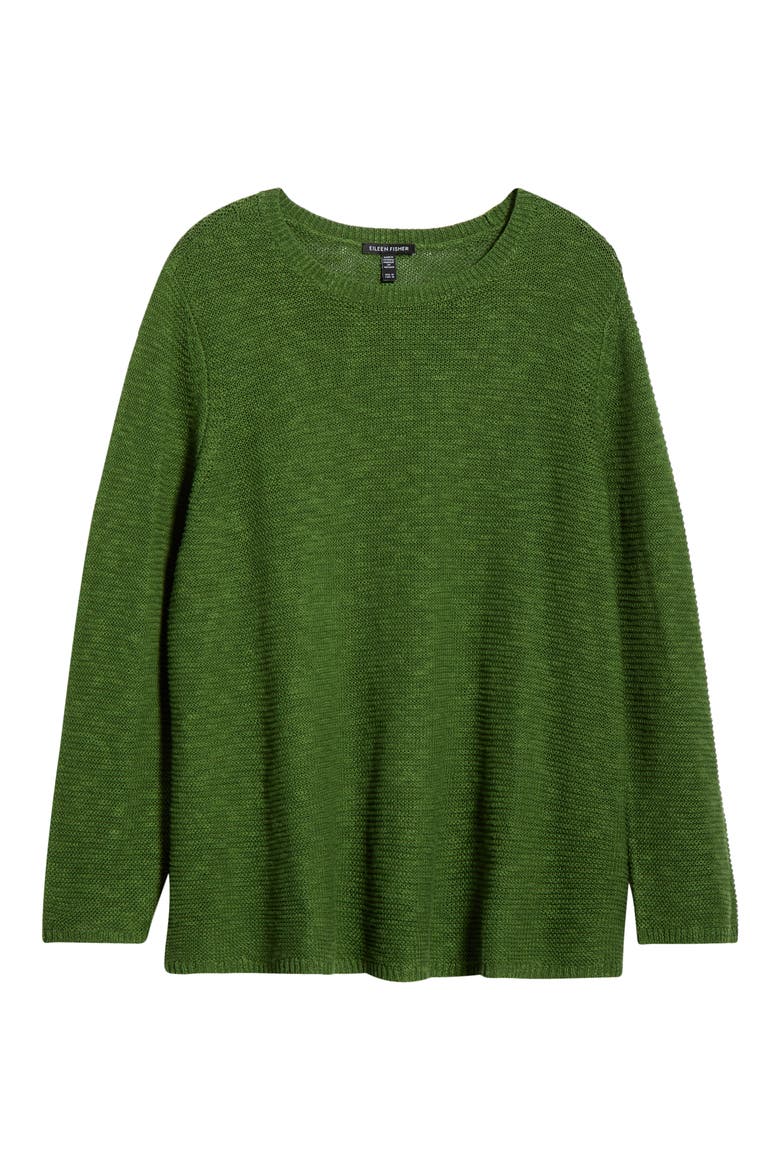 Organic Linen & Organic Cotton Crewneck Sweater, Alternate, color, FIELD
