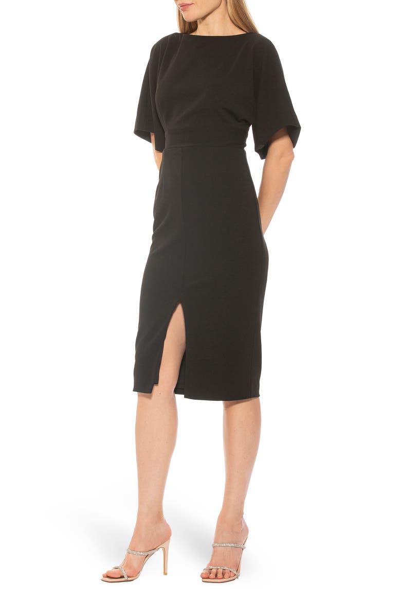 Mila V-Back Dress, Alternate, color, BLACK