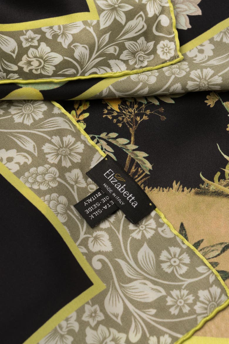 Fantasia - Hand Rolled Silk Foulard for Women, Alternate, color, Black