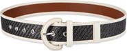 Cole Haan Leather Trim Raffia Belt