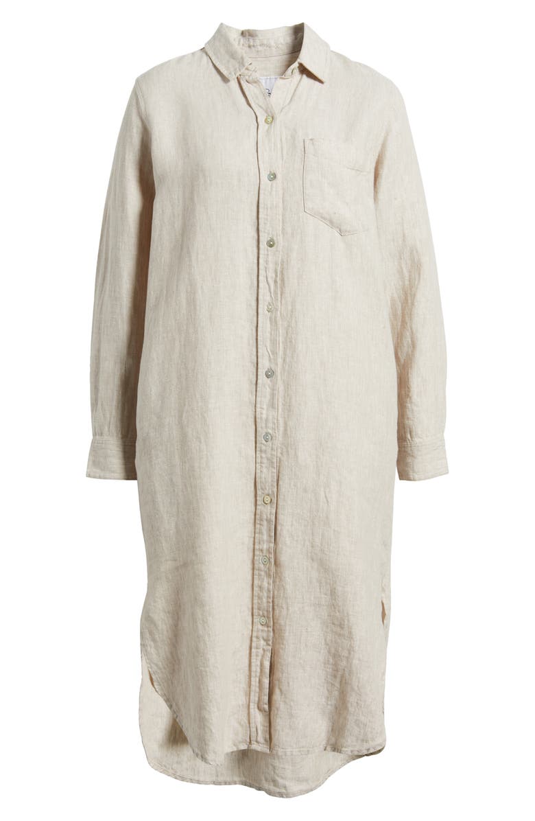 Rails Val Long Sleeve Linen Shirtdress, Alternate, color,