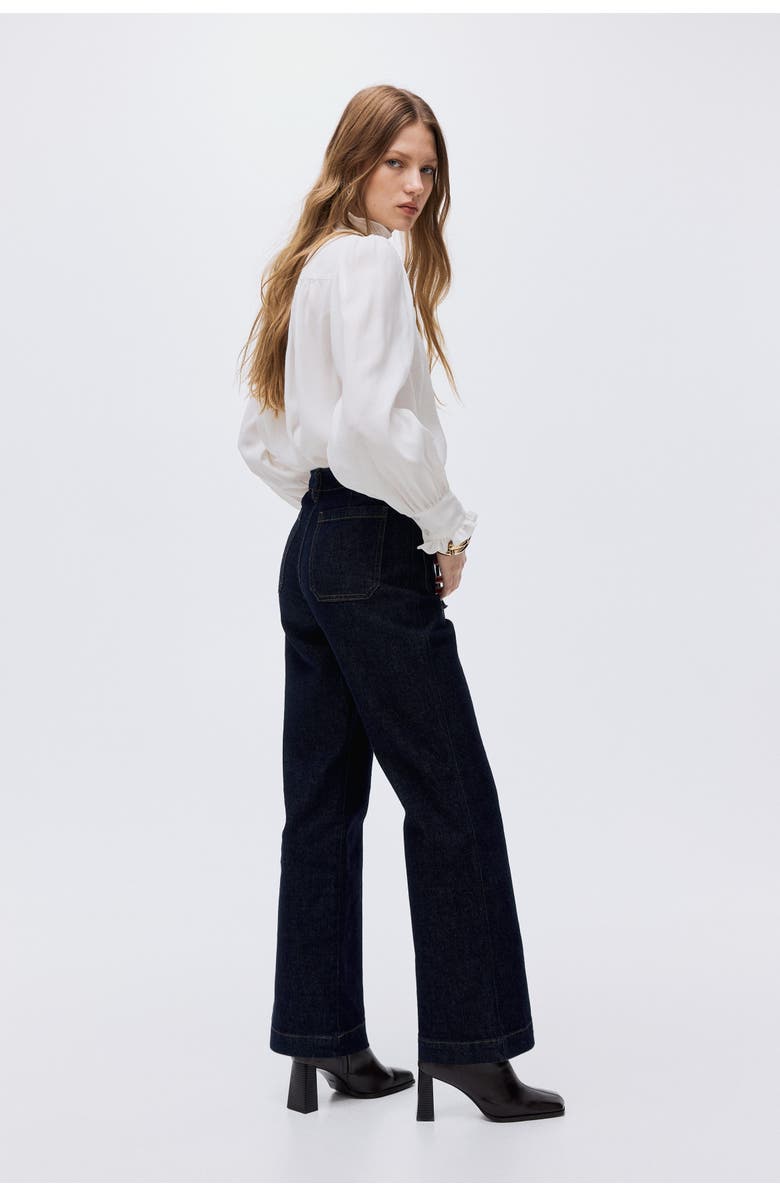H&M Flared High Jeans, Alternate, color, Dark Denim Blue