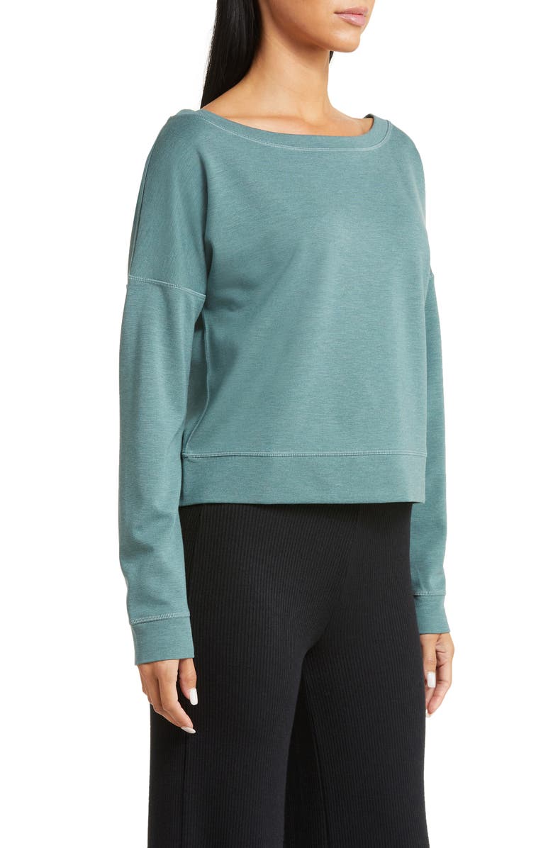 TravisMathew Portugal Boat Neck Sweatshirt, Alternate, color, Heather North Atlantic