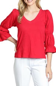 APNY Renaissance Sleeve Cotton Slub Top