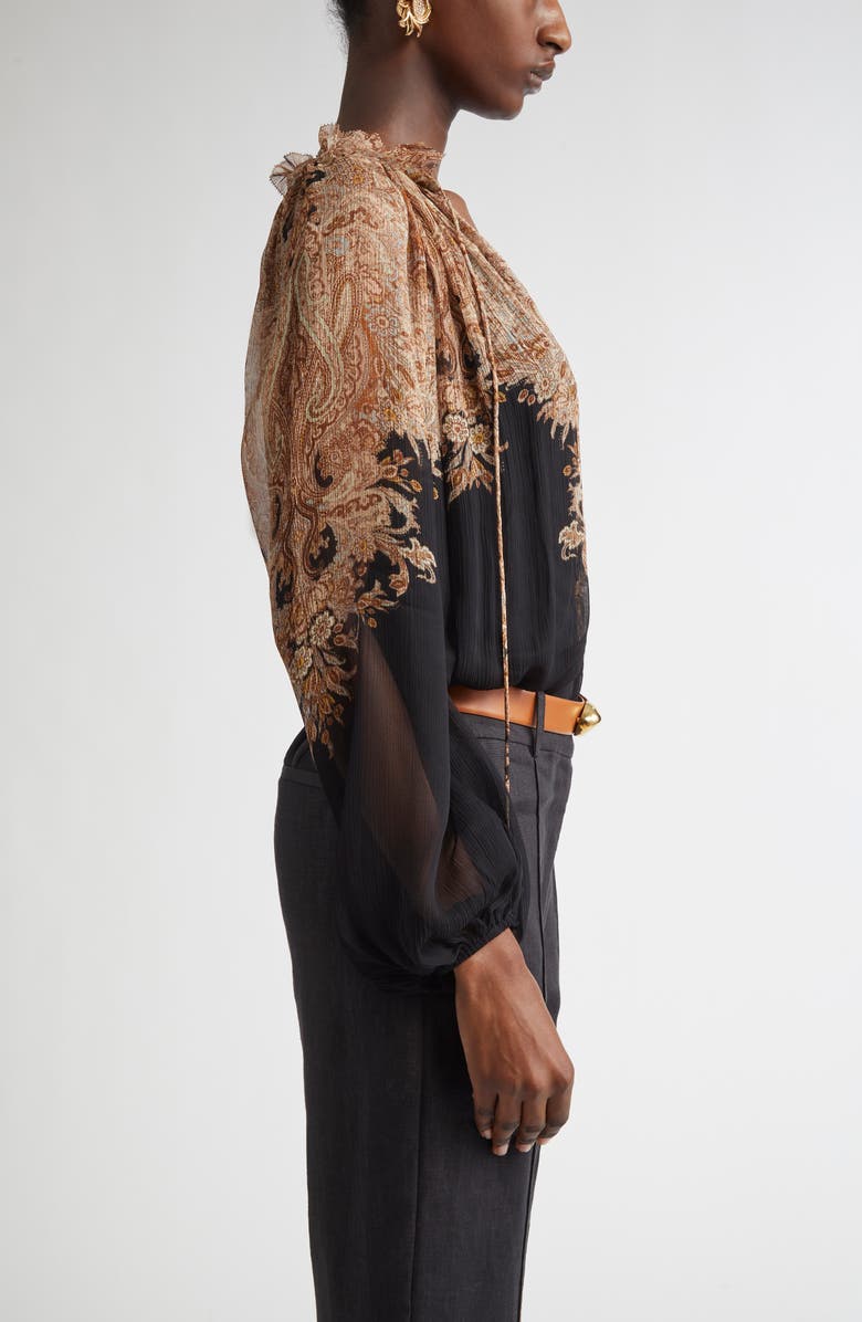 Zimmermann Dawning Placed Paisley Peasant Top, Alternate, color,
